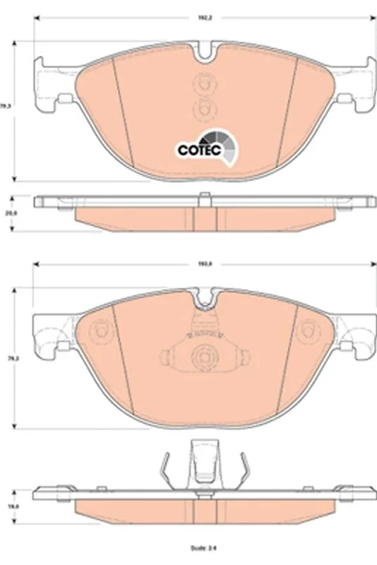Brake Pad Set, disc brake TRW GDB1838