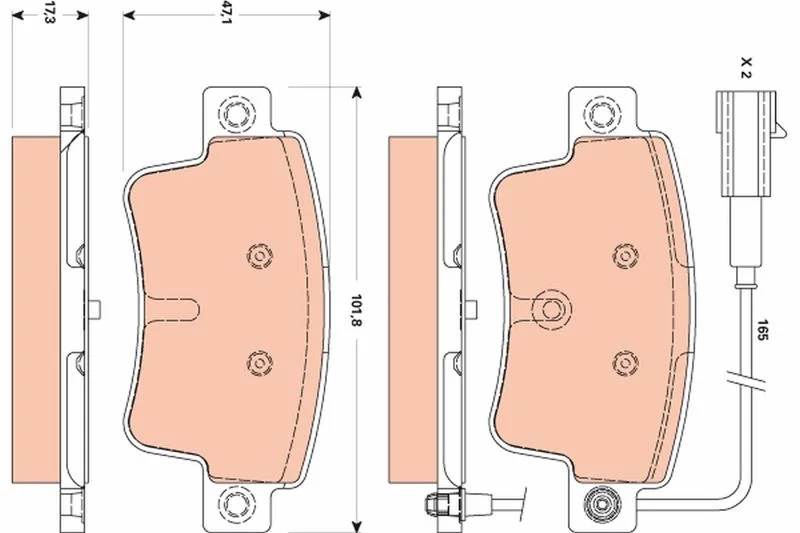 Brake Pad Set, disc brake TRW GDB1872