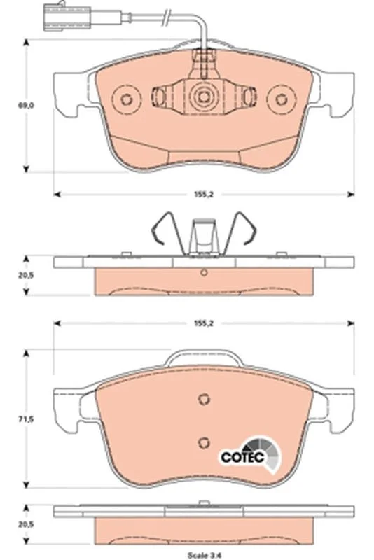 Conjunto de pastilhas de travão de disco TRW GDB1880