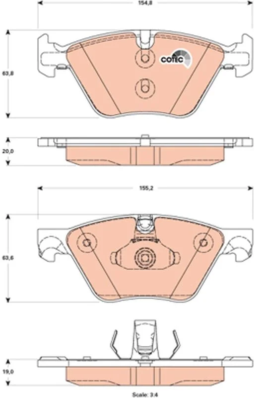 Conjunto de pastilhas de travão de disco TRW GDB1882