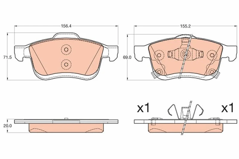 Conjunto de pastilhas de travão de disco TRW GDB2060
