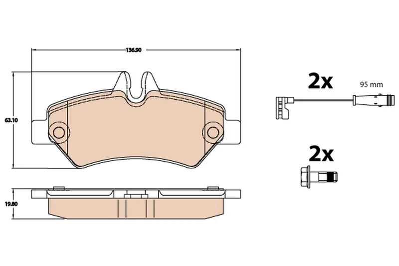 Brake Pad Set, disc brake TRW GDB2076