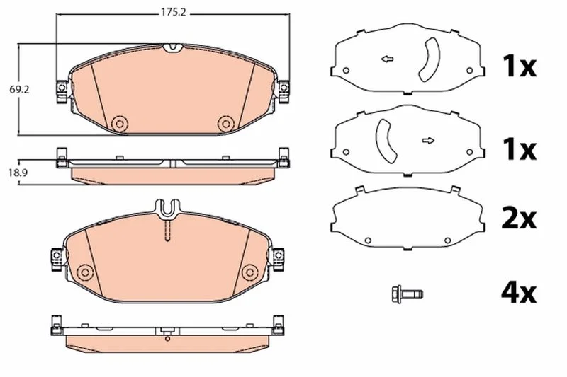 Brake Pad Set, disc brake TRW GDB2097