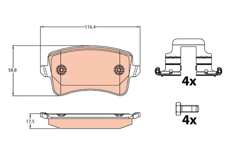 Conjunto de pastilhas de travão de disco TRW GDB2107