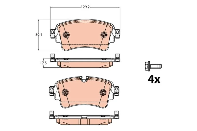 Conjunto de pastilhas de travão de disco TRW GDB2132