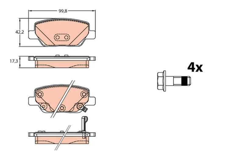 Conjunto de pastilhas de travão de disco TRW GDB2156