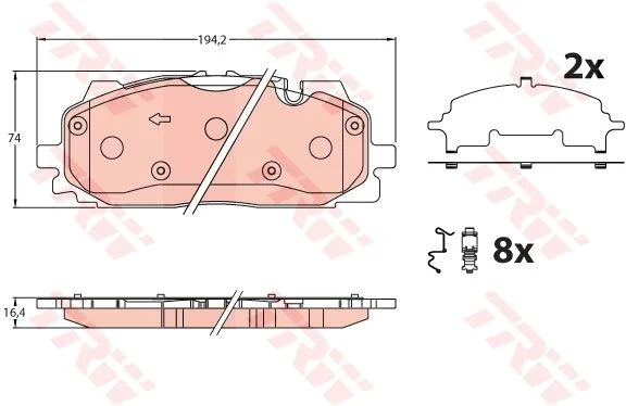 Conjunto de pastilhas de travão de disco TRW GDB2190