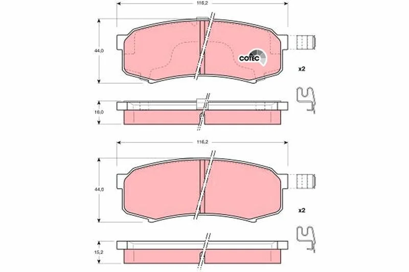 Brake Pad Set, disc brake TRW GDB3110