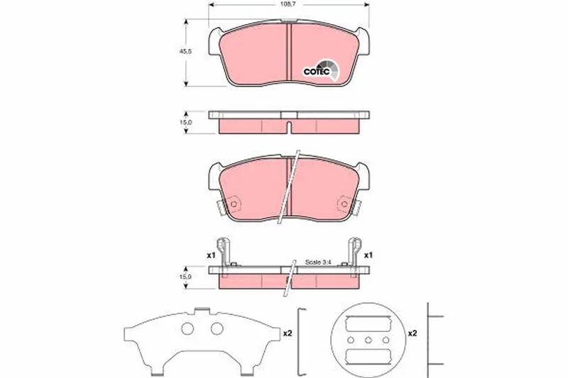 Conjunto de pastilhas de travão de disco TRW GDB3236