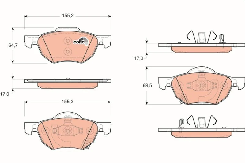 Conjunto de pastilhas de travão de disco TRW GDB3355