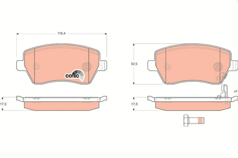 Conjunto de pastilhas de travão de disco TRW GDB3396