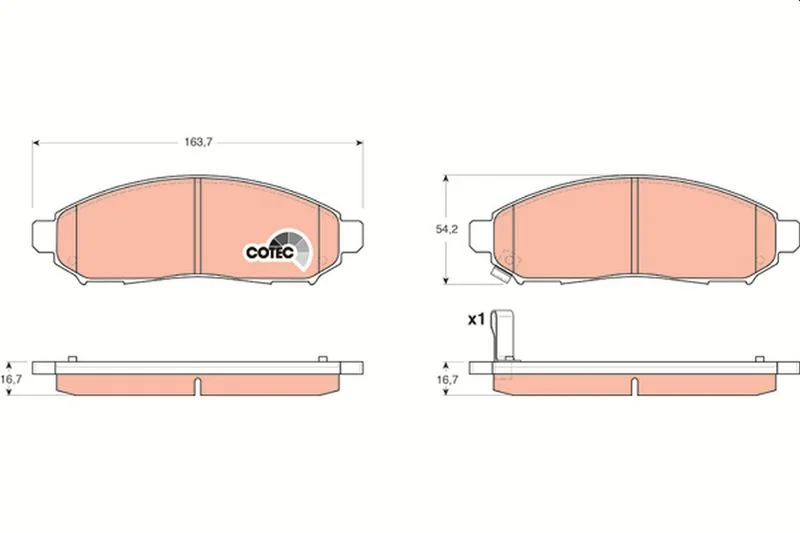 Brake Pad Set, disc brake TRW GDB3404