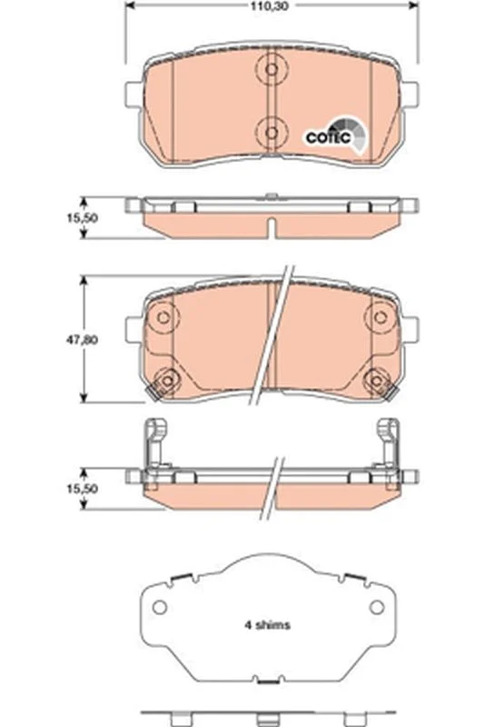 Conjunto de pastilhas de travão de disco TRW GDB3449