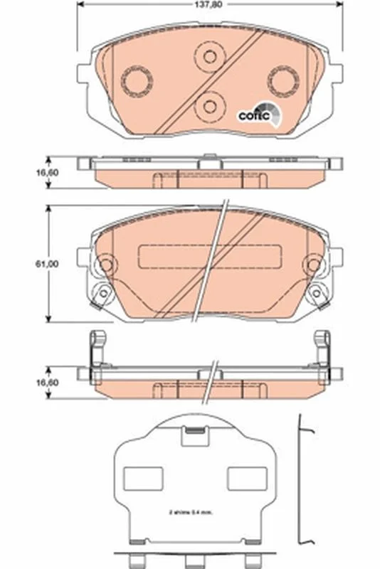 Conjunto de pastilhas de travão de disco TRW GDB3461