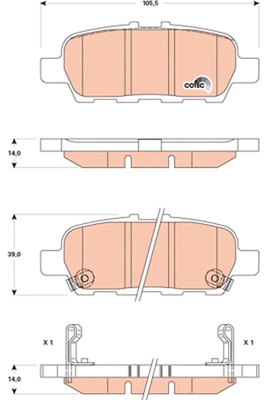 Conjunto de pastilhas de travão de disco TRW GDB3508