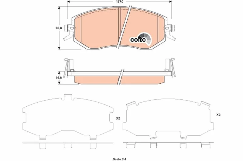 Conjunto de pastilhas de travão de disco TRW GDB3519