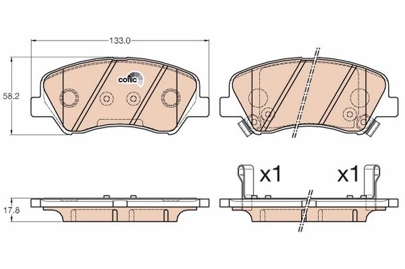 Brake Pad Set, disc brake TRW GDB3548