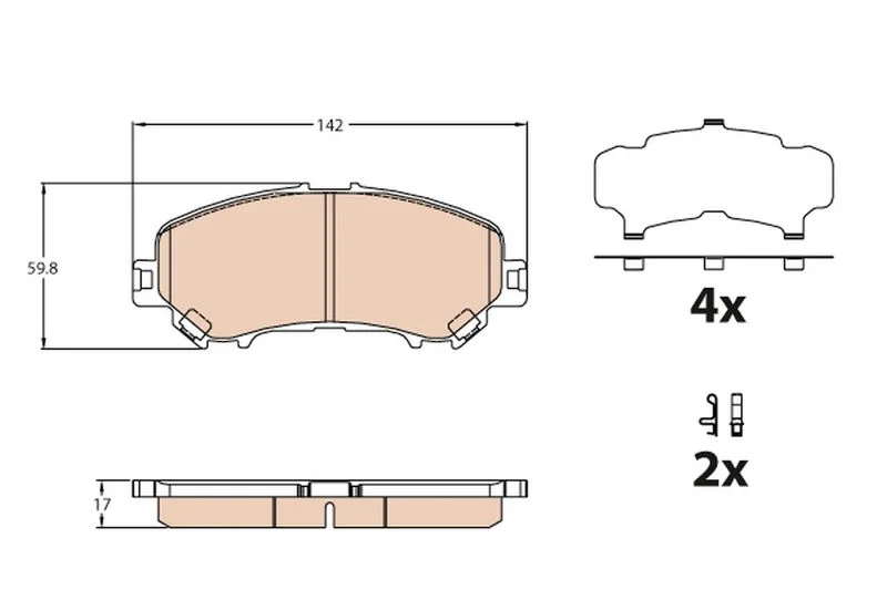 Conjunto de pastilhas de travão de disco TRW GDB3631