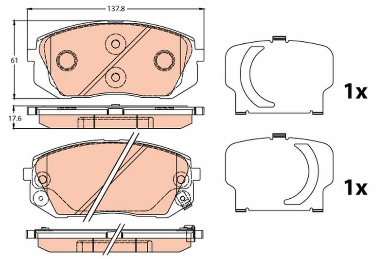 Brake Pad Set, disc brake TRW GDB3647