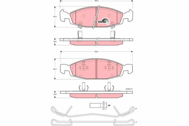 Brake Pad Set, disc brake TRW GDB4120