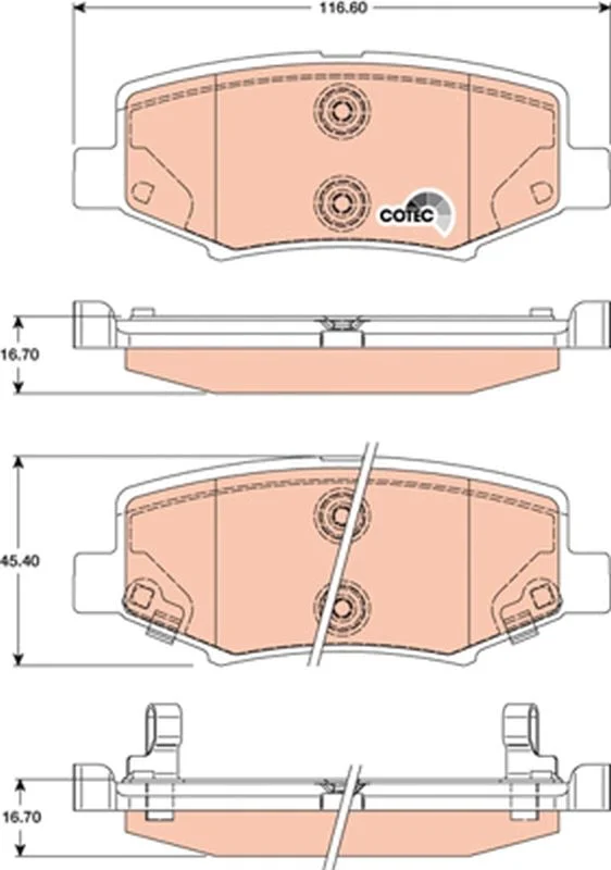 Conjunto de pastilhas de travão de disco TRW GDB4145