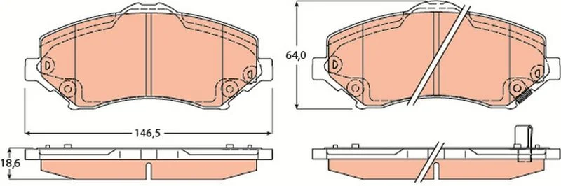 Conjunto de pastilhas de travão de disco TRW GDB4605