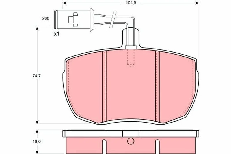 Brake Pad Set, disc brake TRW GDB789