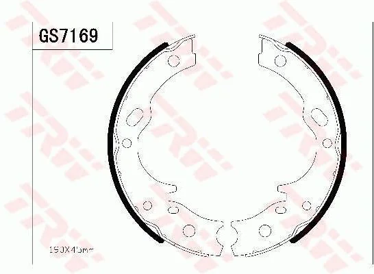 Brake Shoe Set, parking brake TRW GS7169