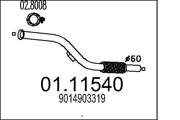 Tubo de Escape MTS 01.11540