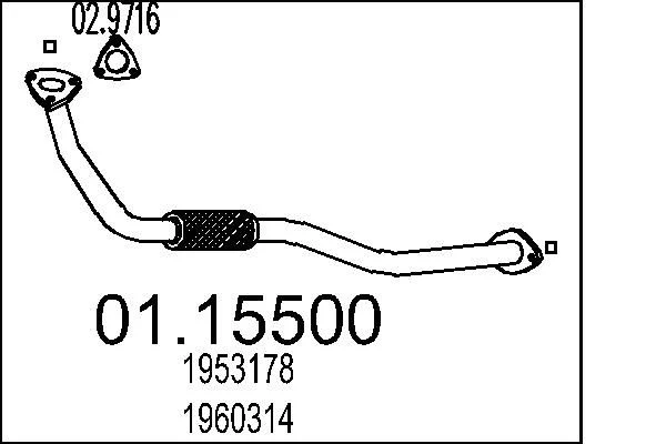 Tubo de Escape MTS 01.15500