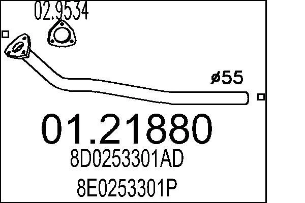 Tubo de Escape MTS 01.21880