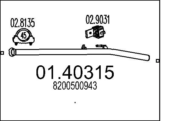 Tubo de Escape MTS 01.40315