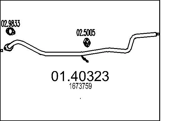 Tubo de Escape MTS 01.40323