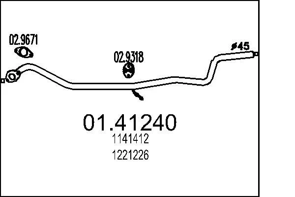 Tubo de Escape MTS 01.41240