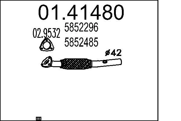 Tubo de Escape MTS 01.41480