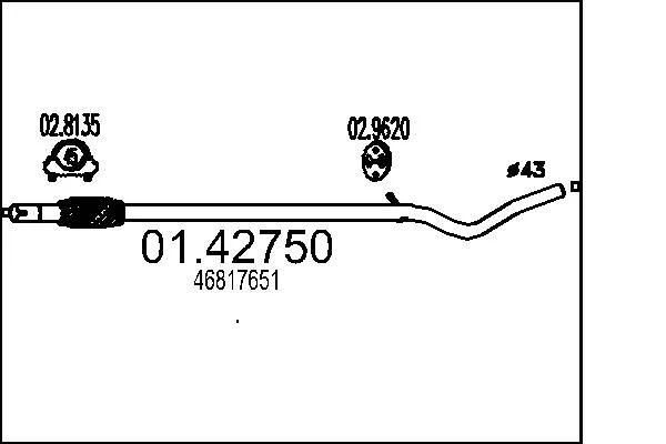 Tubo de Escape MTS 01.42750