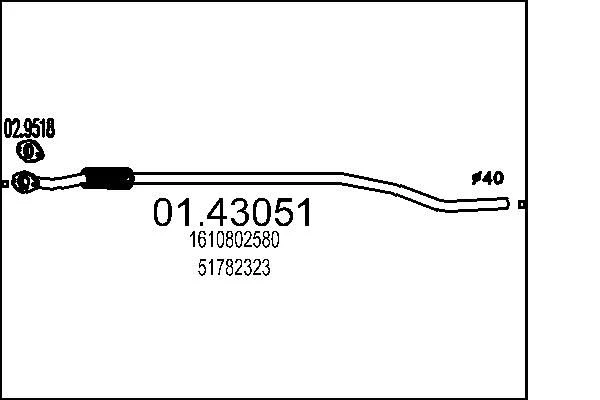 Tubo de Escape MTS 01.43051