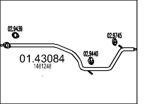 Tubo de Escape MTS 01.43084