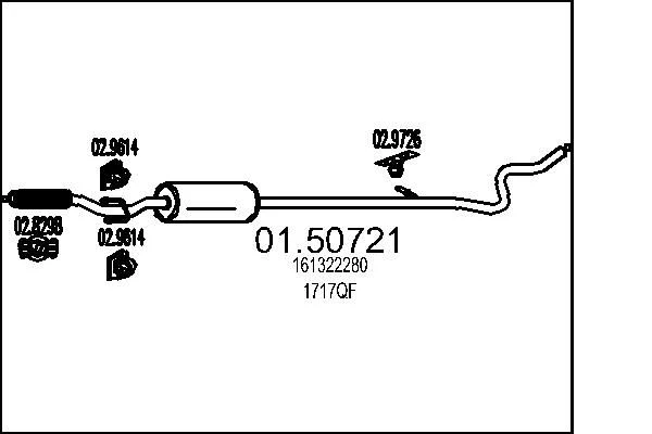 Centre Muffler MTS 01.50721