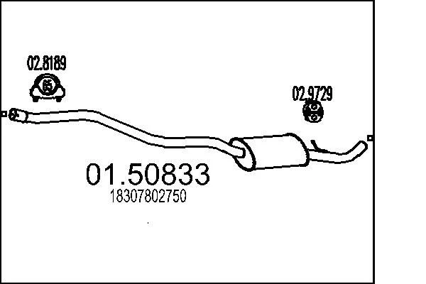 Centre Muffler MTS 01.50833