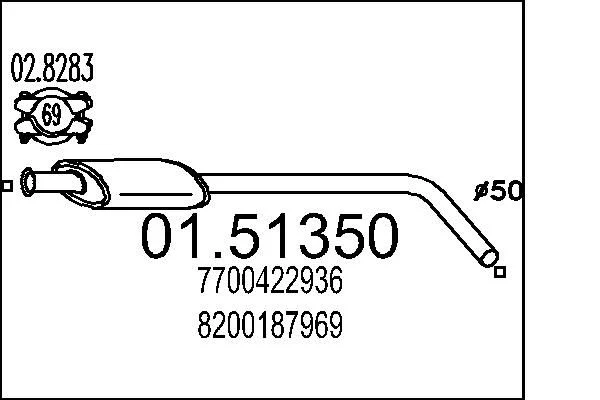 Centre Muffler MTS 01.51350