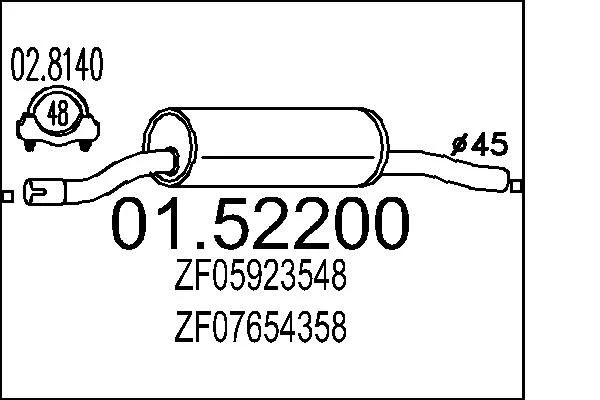 Front Muffler MTS 01.52200