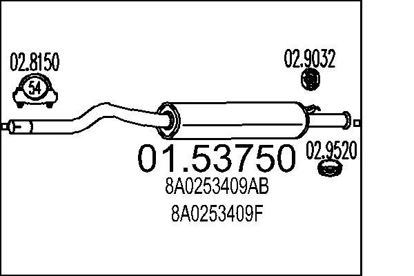 Centre Muffler MTS 01.53750