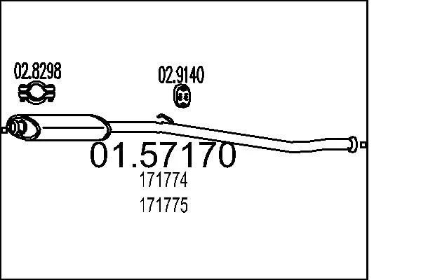 Centre Muffler MTS 01.57170