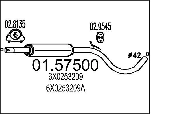 Centre Muffler MTS 01.57500