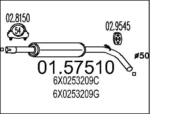 Centre Muffler MTS 01.57510