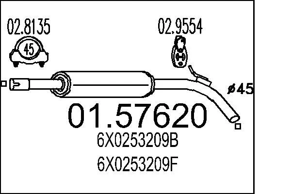 Centre Muffler MTS 01.57620