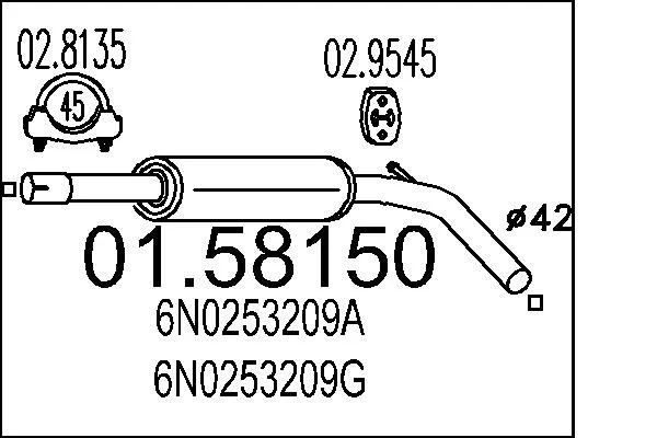 Centre Muffler MTS 01.58150