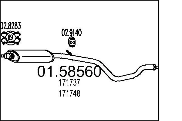 Centre Muffler MTS 01.58560