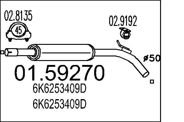 Centre Muffler MTS 01.59270